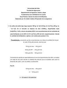 Gu&iacute;a de C&aacute;lculo de Dosis de Fertilizantes