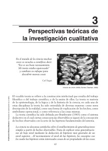 Perspectivas te&oacute;ricas de la investigaci&oacute;n cualitativa