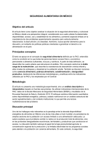Seguridad Alimentaria en M&eacute;xico: An&aacute;lisis y Pol&iacute;ticas P&uacute;blicas