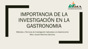 Importancia de la Investigaci&oacute;n en Gastronom&iacute;a