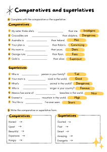 Comparatives and Superlatives English Grammar Worksheet