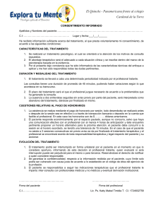Consentimiento Informado para Tratamiento Psicol&oacute;gico