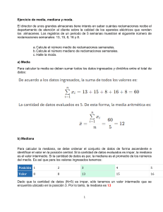 Ejercicio de Media, Mediana y Moda