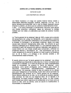 Notas de clase sobre la Teor&iacute;a General de Sistemas