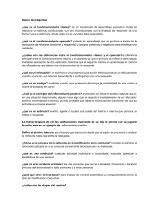 Banco de preguntas: Condicionamiento y modificaci&oacute;n de conducta