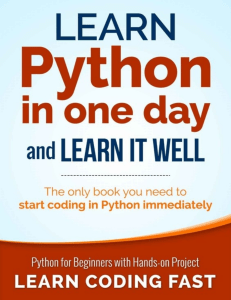 Learn Python in One Day: Beginner's Guide