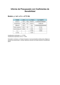 Informe de Presupuesto con Coeficientes de Sensibilidad