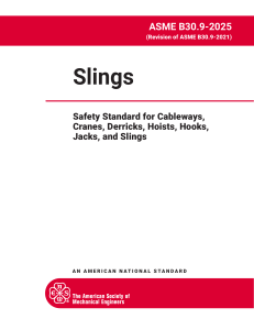 ASME B30.9-2025 Slings Safety Standard