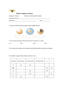 Examen de Qu&iacute;mica: Modelos At&oacute;micos y Tabla Peri&oacute;dica