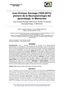 Juan Enrique Azcoaga: pionero de la neuropsicolog&iacute;a del aprendizaje