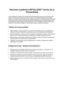 Resumen Teor&iacute;as de la Personalidad