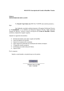 Solicitud de Inscripci&oacute;n de Bachiller T&eacute;cnico en Contabilidad