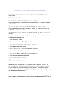 Zeros Poker Productividad y Gesti&oacute;n Personal 2021