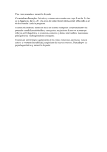 Puja entre potencias o transici&oacute;n de poder