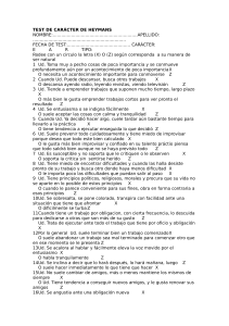 Cuestionario de Car&aacute;cter de Heymans: Prueba de Personalidad