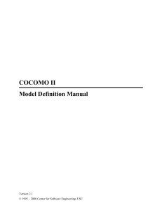 COCOMO II Model Definition Manual: Software Cost Estimation Guide