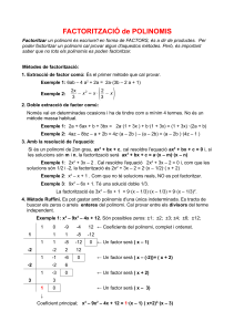 Factorizaci&oacute;n de Polinomios: M&eacute;todos y Ejemplos