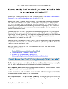 Pool Electrical Safety: NEC Compliance Guide