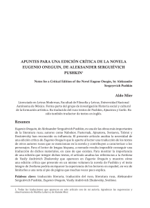 Apuntes para una edici&oacute;n cr&iacute;tica de 'Eugenio Oneguin'