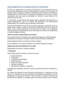Proceso Administrativo en Proyectos de Construcci&oacute;n