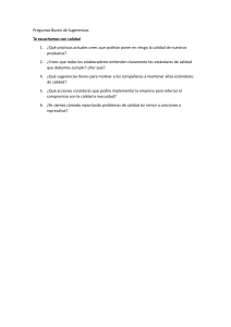 Preguntas Buz&oacute;n de Sugerencias - Calidad
