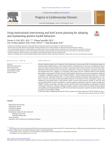 Motivational Interviewing for Health Behavior Change