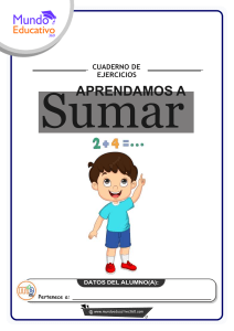 Aprendamos a Sumar: Cuaderno de ejercicios de suma