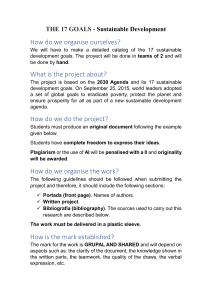 17 Sustainable Development Goals Project Assignment