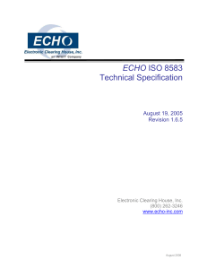 ECHO ISO 8583 Technical Specification v1.6.5