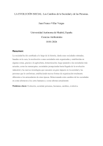 Evoluci&oacute;n Social: Cambios en la Sociedad y las Personas