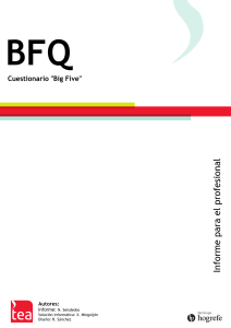 Informe BFQ Cuestionario 'Big Five': An&aacute;lisis de Perfil Psicol&oacute;gico