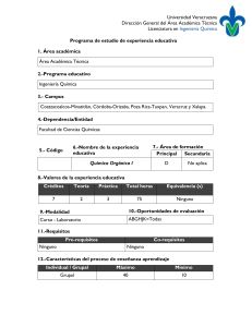 Qu&iacute;mica Org&aacute;nica I - Universidad Veracruzana