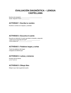 Evaluaci&oacute;n Diagn&oacute;stica de Lengua Castellana para 2&ordm; Grado