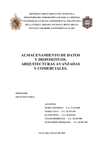 Almacenamiento de Datos y Arquitecturas Avanzadas: Informe Universitario