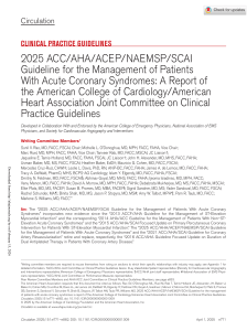 2025 ACS Guidelines: Management of Acute Coronary Syndromes