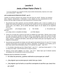 Lecci&oacute;n 3: Jes&uacute;s, el Buen Pastor (Parte 1)