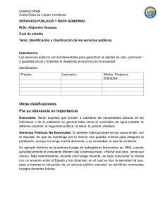 Gu&iacute;a de estudio: Identificaci&oacute;n y clasificaci&oacute;n de servicios p&uacute;blicos