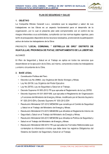 Plan de Seguridad y Salud: Local Comunal Estrella de Oro