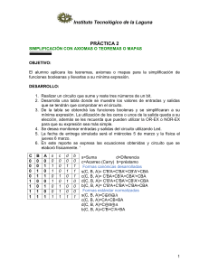 Pr&aacute;ctica 2: Simplificaci&oacute;n Booleana con Axiomas y Teoremas