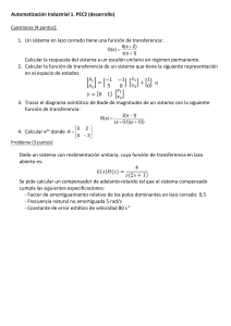 Automatizaci&oacute;n Industrial: PEC2 con problemas de control