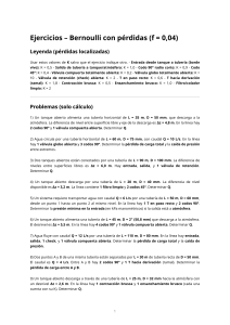 Ejercicios de Bernoulli con p&eacute;rdidas en tuber&iacute;as