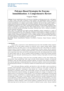 Polymer-Based Strategies for Enzyme Immobilization: A Comprehensive Review