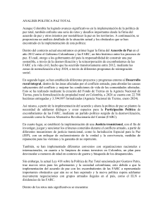 An&aacute;lisis de la Pol&iacute;tica de Paz Total de Colombia