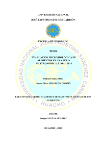 evaluacion microbiologica de alimentos en una feria gastrinomica