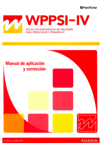 Manual de aplicaci&oacute;n y correcci&oacute;n WPPSI-IV