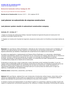 Implementaci&oacute;n del sistema Last Planner en subcontratos de construcci&oacute;n