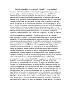 Interculturalidad en Educaci&oacute;n y Sociedad: Importancia y Desaf&iacute;os