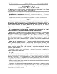 Decreto Reforma Educativa Mexicana: Enmiendas Constitucionales 2019
