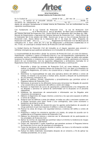 Acta Constitutiva Unidad Interna Protecci&oacute;n Civil