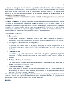 Ciencia y M&eacute;todo Cient&iacute;fico: Introducci&oacute;n a la Qu&iacute;mica